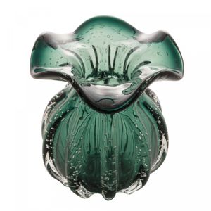 Vaso de Vidro Italy Verde Esmeralda 11,5cm x 13cm - Wolff