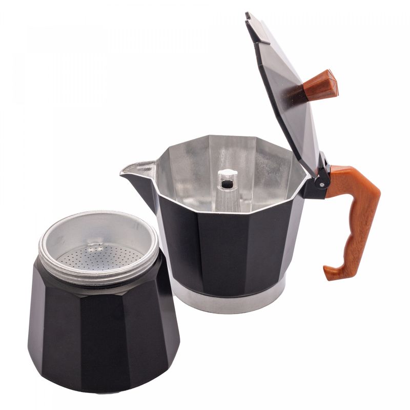 Cafeteira-Italiana-de-Aluminio-6-Doses-com-Cabo-em-Plastico-Preta-Fosca-300ml-Wolff