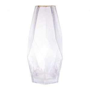 Vaso de Vidro com Borda Dourada Taj 13cm x 23,5cm - Wolff
