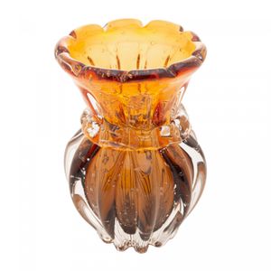 Vaso de Vidro Italy Âmbar e Marrom 9,5cm x 14cm - Wolff