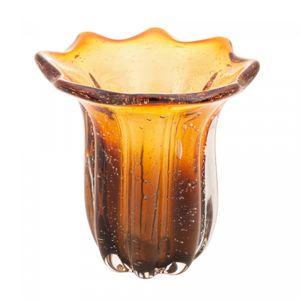 Vaso de Vidro Italy Âmbar e Marrom 18cm x 18,5cm - Wolff