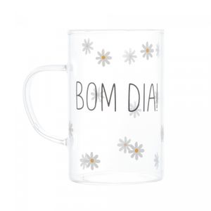 Conjunto 2 Canecas de Vidro Borossilicato Resistente a Calor Bom Dia 280ml - Wolff