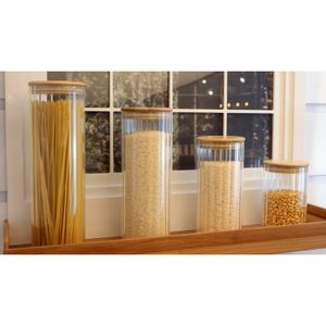Porta Mantimento de Vidro Borossilicato com Tampa de Bambu 1,3L - Wolff