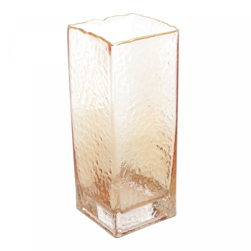 Vaso-de-Vidro-com-Borda-Dourada-Ambar-Taj-10cm-x-10cm-x-25cm-Wolff