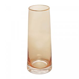 Vaso de Vidro com Fio de Ouro Âmbar Liz 9cm x 9cm x 22cm - Wolff
