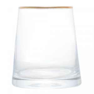 Vaso de Vidro com Fio de Ouro Liz 11cm x 11cm x 12cm - Wolff