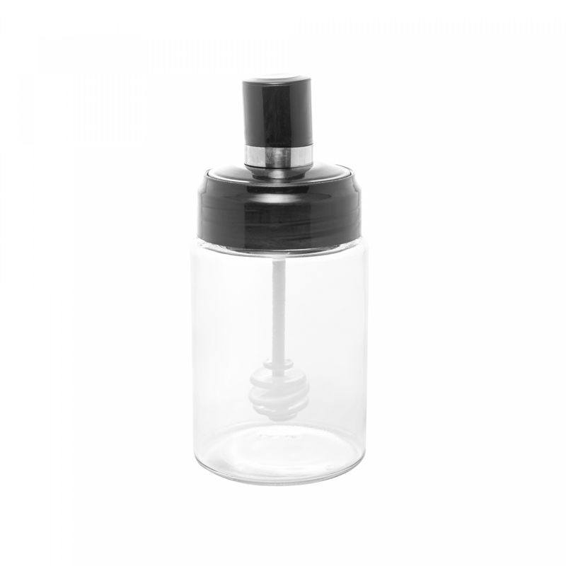 Meleira-de-Vidro-com-Pegador-e-Tampa-de-Plastico-Preta-7cm-x-7cm-x-14cm-Wolff