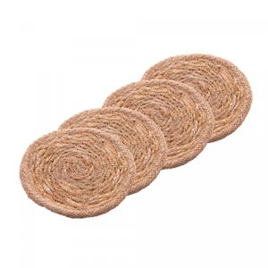 Conjunto 4 Porta Copos de Fibra Natural 10cm - Wolff