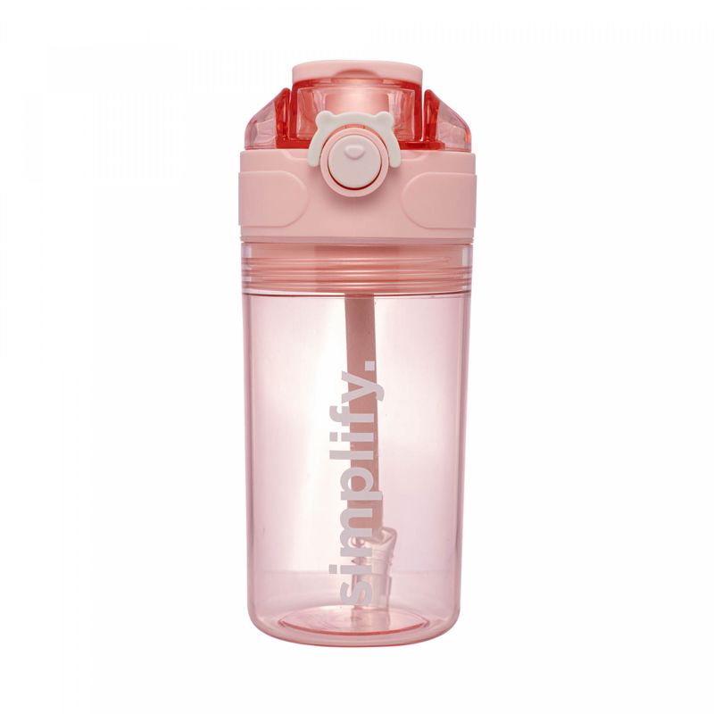 Garrafa-Squeeze-de-Policarbonato-com-Porta-Snack-Rosa-450ml-Wolff
