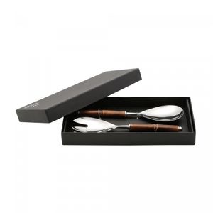 Conjunto 2 Peças para Salada de Aço Inox com Cabo de Bambu - Wolff
