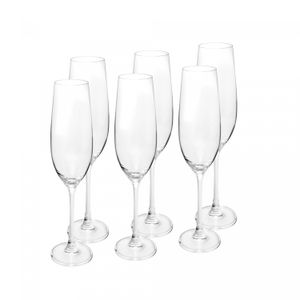 Conjunto 6 Taças para Champanhe De Cristal Ecológico Columba 260Ml - Wolff
