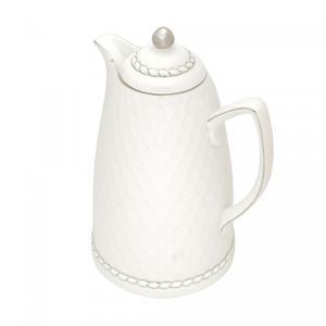 Garrafa Térmica de Porcelana Branco/Prata 900ml - Wolff