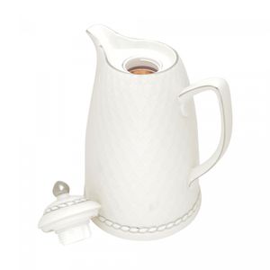 Garrafa Térmica de Porcelana Branco/Prata 900ml - Wolff