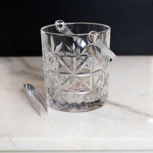 Balde para Gelo de Vidro com Alça e Pegador Romano 15cm x 13cm x 14cm - Wolff