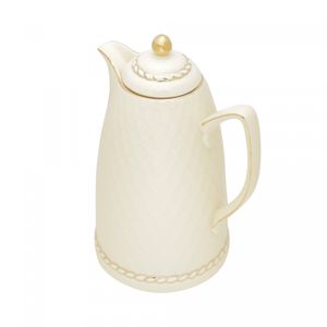 Garrafa Térmica de Porcelana Renda Creme 28cm 900ml - Wolff