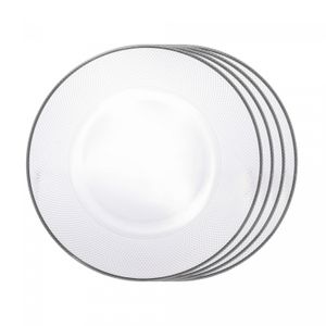 Conjunto 4 Sousplat de Cristal Thin Edge Prata 33cm x 2cm - Wolff