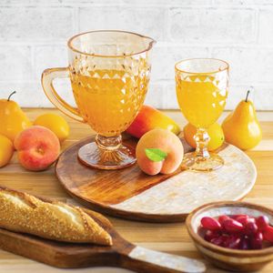 Conjunto 6 Taças de Água De Vidro Roman Âmbar Metalizado 345Ml - Wolff