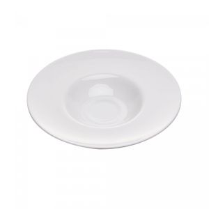 Prato para Risoto de Vidro Opalino Evolution Branco 29cm - Wolff