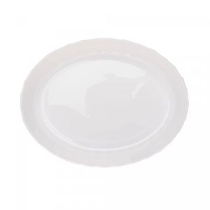 Travessa Oval de Vidro Opalino Smart Cuisine Trianon Branca 32cm x 24,5cm x 6cm - Wolff