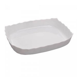 Refratário de Vidro Opalino Smart Cuisine Trianon Branco 33cm x 26cm x 6cm - Wolff