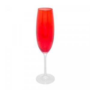Conjunto 6 Taças para Champanhe De Cristal Ecológico Banquet Vermelho 200Ml - Wolff
