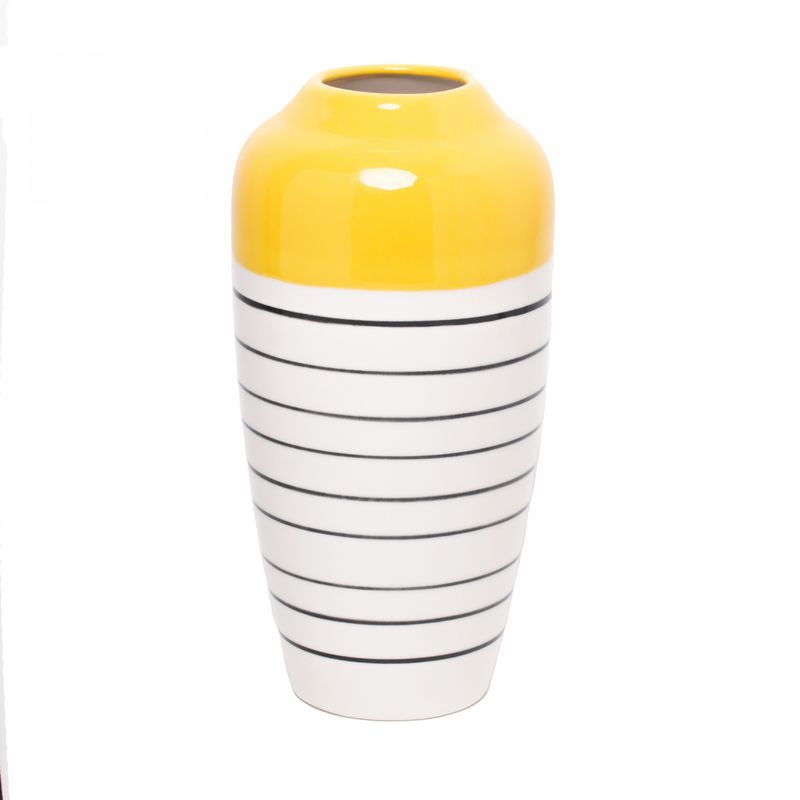Vaso-Decorativo-de-Ceramica-Branco-Amarelo-18cm-x-16cm-x-33cm-Wolff