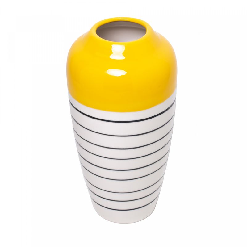 Vaso-Decorativo-de-Ceramica-Branco-Amarelo-18cm-x-16cm-x-33cm-Wolff