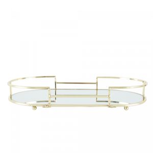 Bandeja Decorativa de Metal Dourada 32cm x 18cm x 5cm - Wolff