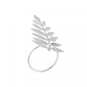 Conjunto 4 Anéis para Guardanapos de Metal Folha Prata 4cm x 8cm x 5cm - Wolff