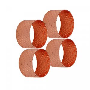 Conjunto 4 Anéis para Guardanapos de Metal Trançado Rose 5cm x 3cm - Wolff