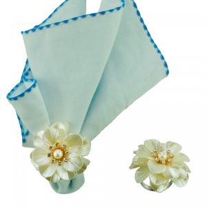 Conjunto 4 Anéis para Guardanapos de Plástico Flor 6cm x 7cm - Wolff