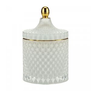Potiche Decorativo de Vidro Branco 11cm x 17cm - Wolff