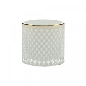 Potiche Decorativo de Vidro Branco 11cm x 17cm - Wolff