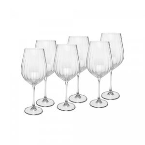 Conjunto 6 Taças para Vinho De Cristal Ecológico Columba Optic 850ml - Wolff