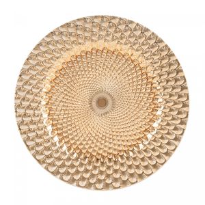 Sousplat de Plástico Textura Dourado 33cm - Wolff