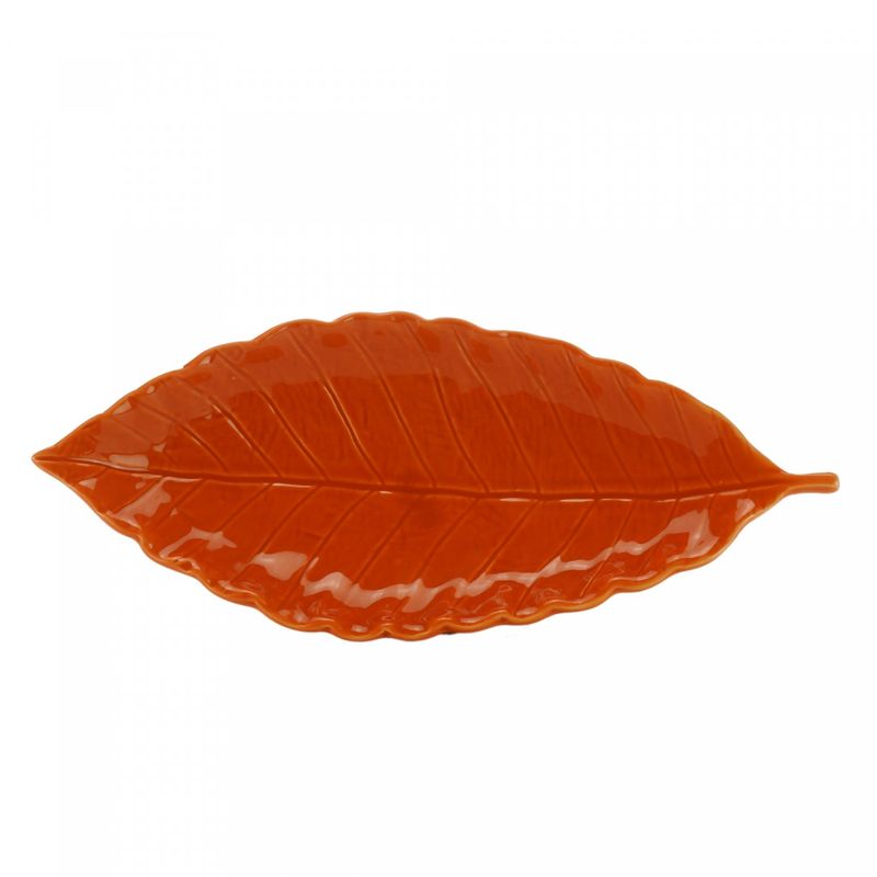 Folha-Decorativa-de-Ceramica-Laranja-32cm-x-12cm-x-4cm-Wolff
