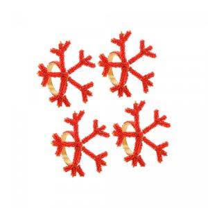Conjunto 4 Anéis para Guardanapos de Metal Coral 8cm x 6cm - Wolff