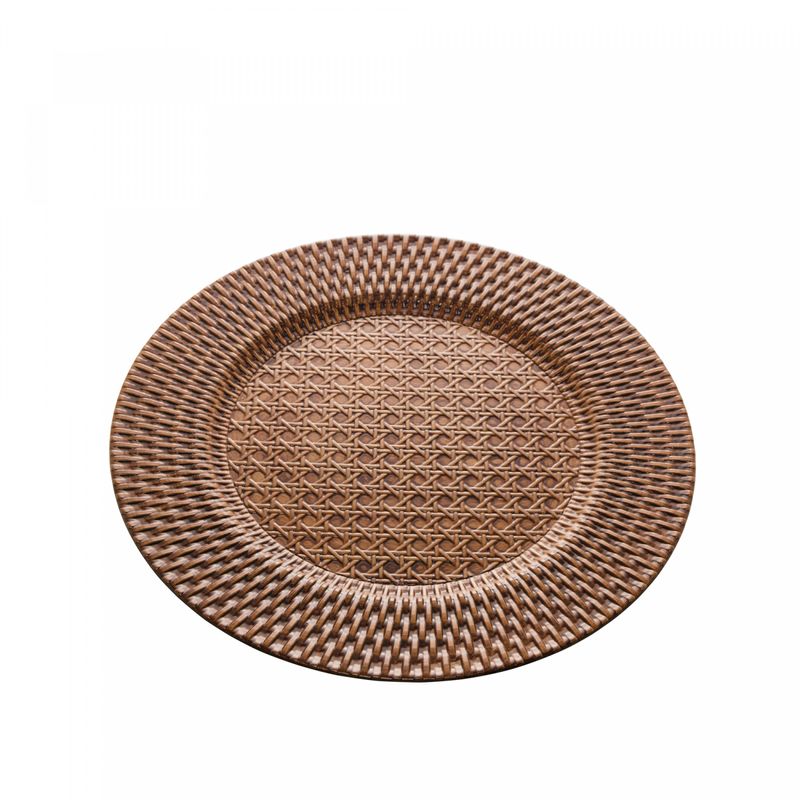 Sousplat-de-Plastico-com-Textura-de-Rattan-Marrom-33cm-Wolff