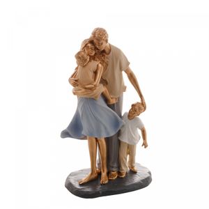 Figura Decorativa Família de Resina 15cm x 9cm x 28cm - Wolff
