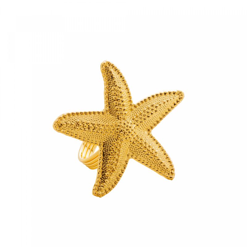 Conjunto-4-Aneis-para-Guardanapos-de-Zinco-Estrela-do-Mar-Dourado-6cm-x-6cm-x-4cm-Wolff