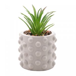Cachepot de Cimento com Suculenta Bubbles Cinza Claro 7,5cm x 10,5cm - Wolff