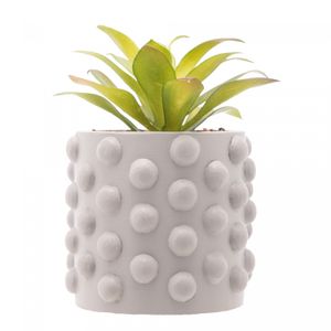 Cachepot de Cimento com Suculenta Bubbles Cinza Claro 10cm x 17cm - Wolff