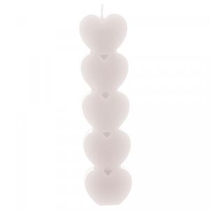 Conjunto 2 Velas de Parafina Heart Branca 4cm x 2,5cm x 15cm - Wolff