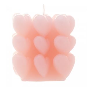 Vela de Parafina Heart Cube Rosé 6,5cm - Wolff