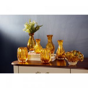 Vaso de Vidro Italy Âmbar 10cm x 20cm - Wolff