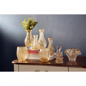 Vaso de Vidro Italy Dourado 9,5cm x 20cm - Wolff