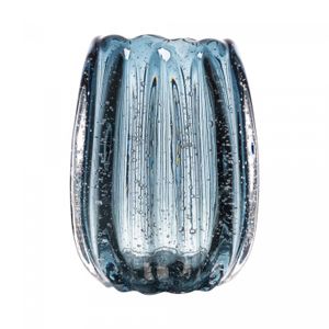 Vaso de Vidro Italy Azul 10cm x 8,5cm x 12cm - Wolff