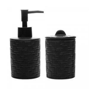 Conjunto 2 Peças para Banheiro de Cerâmica Tetri Preto - Wolff