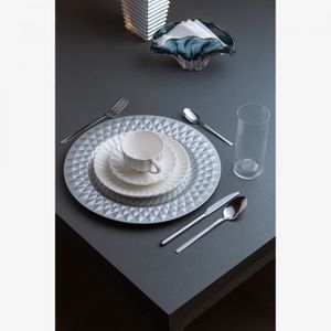 Sousplat Roman 33cm Prateado Plástico - Wolff