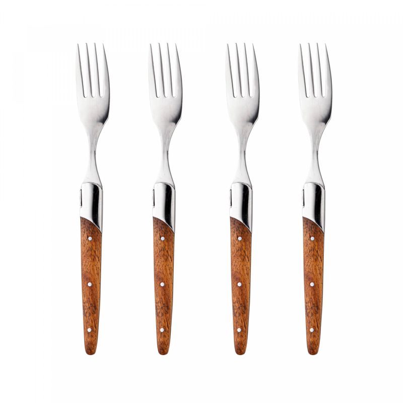 Conjunto-de-4-Garfos-para-Mesa-com-Cabo-de-Madeira-e-Aco-Inox-225cm-Wolff